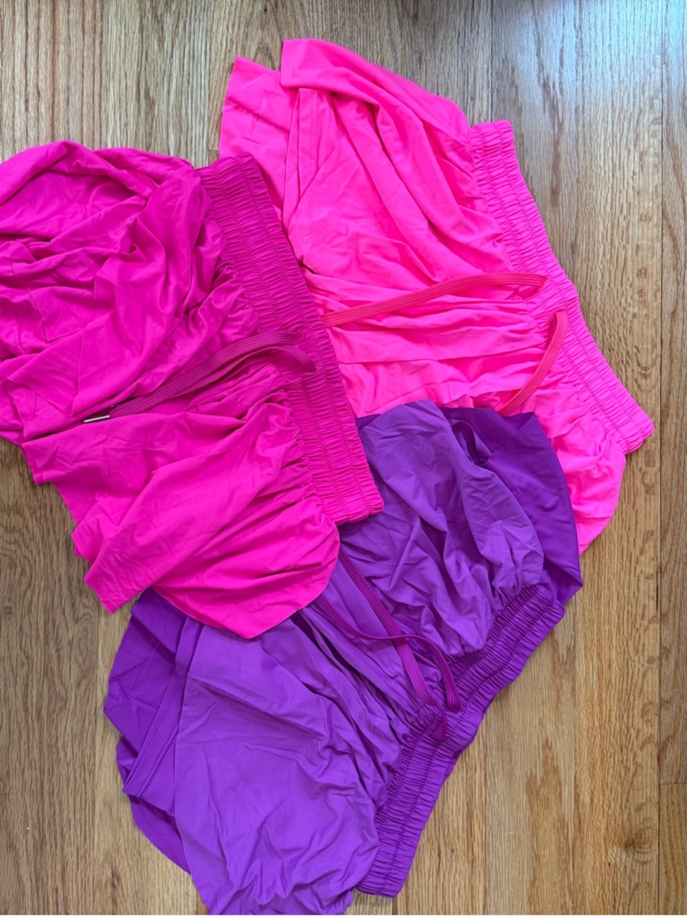 Lot of 4 Bright Hot Pink and Purple Athletic Shorts